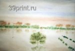 Разлив весной. Акварель. Косово и Метохия. 2000г.