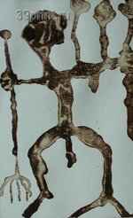 Языческие рисунки. Бумага. Кофе. 2001г.