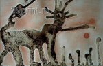 Языческие рисунки. Бумага. Кофе. 2001г.